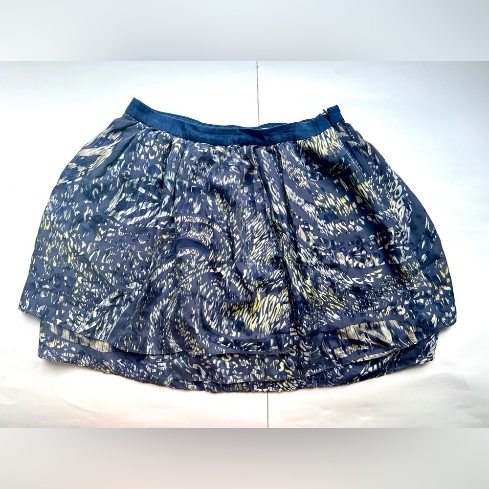 Walter silk Blue  Short Skirt Size 2 Print Skater Skirt - Picture 6 of 6